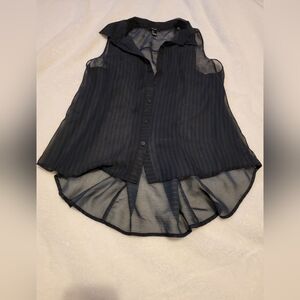 Forever 21 Navy Sheer Sleeveless Blouse